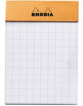 Bloc de notas grapado y microperforado Rhodia, 5,2x7,5cm, 80 hojas, 80g, naranja a cuadros