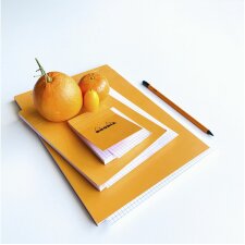 Blocco note pinzato e microperforato Rhodia, 5,2x7,5 cm, 80 fogli, 80 g, arancione a scacchiera