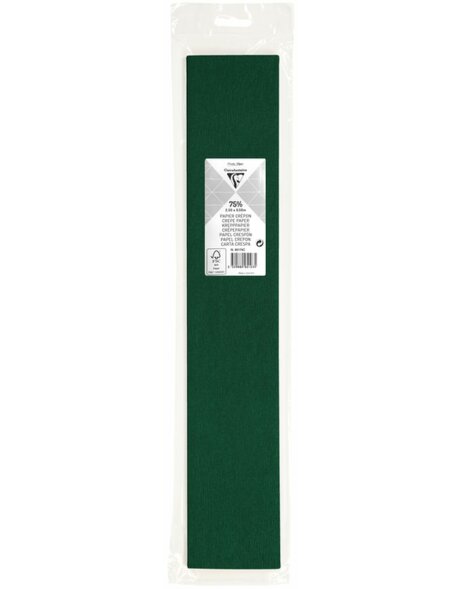 Rouleau de papier cr&ecirc;pe vert sapin - 95174C Clairefontaine