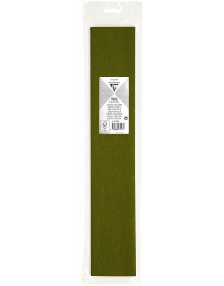 Rolka papieru krepowego w kolorze zielonego mchu - 95155C Clairefontaine