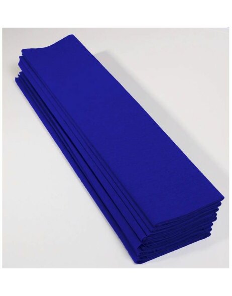 10 feuilles de papier cr&ecirc;p&eacute; bleu fonc&eacute; 250x50 cm