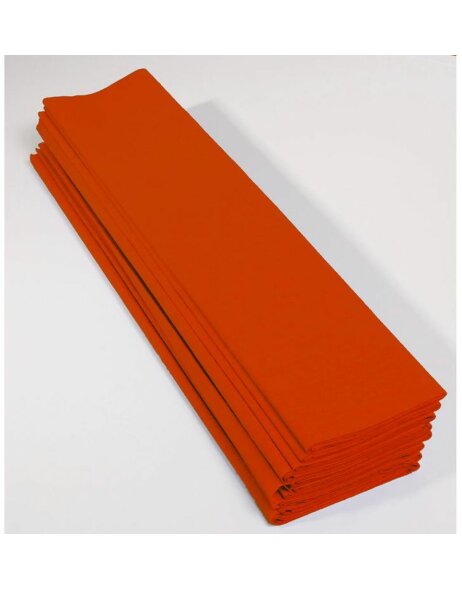 10 feuilles de papier cr&ecirc;p&eacute; orange 250x50 cm
