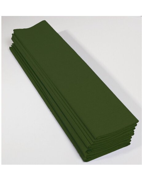 10 hojas de papel crep&eacute; verde musgo 250x50 cm