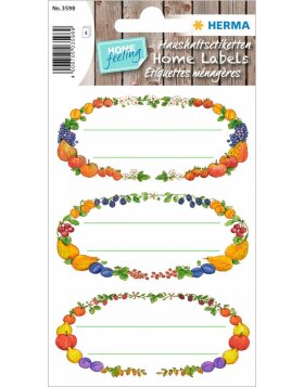 Adhesive canning labels &quot;Fruit Wreath&quot; - 4 sheets