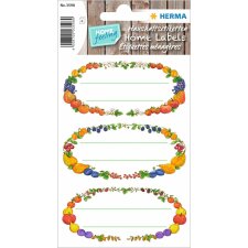 Adhesive canning labels "Fruit Wreath" - 4 sheets