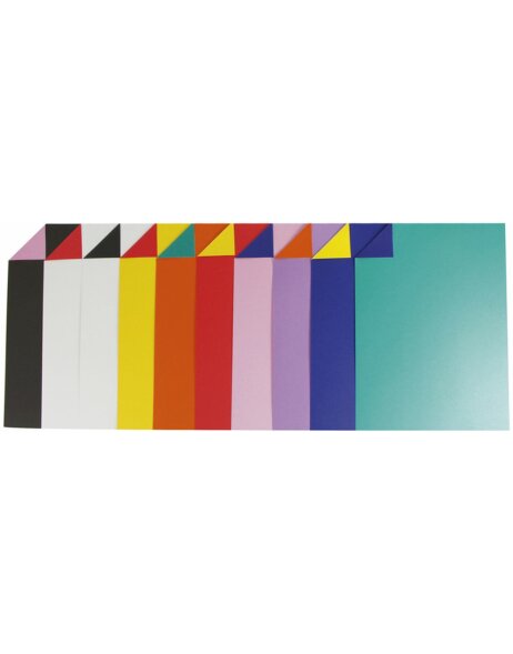 100 vellen tweekleurig karton A4 21x29,7cm in krimpfolie, 150g, 10 kleuren