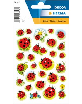 Pegatina HERMA Simp&aacute;ticas mariquitas con flores by...