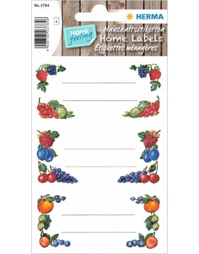 Colourful adhesive canning labels "Fruit" - 4 sheets