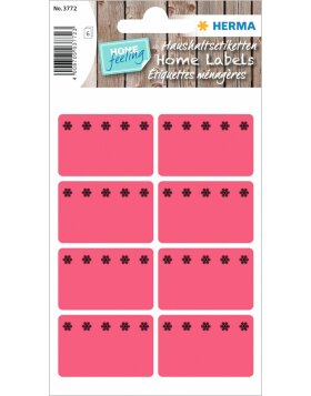 Self adhesive freezer labels - red, 6 sheets
