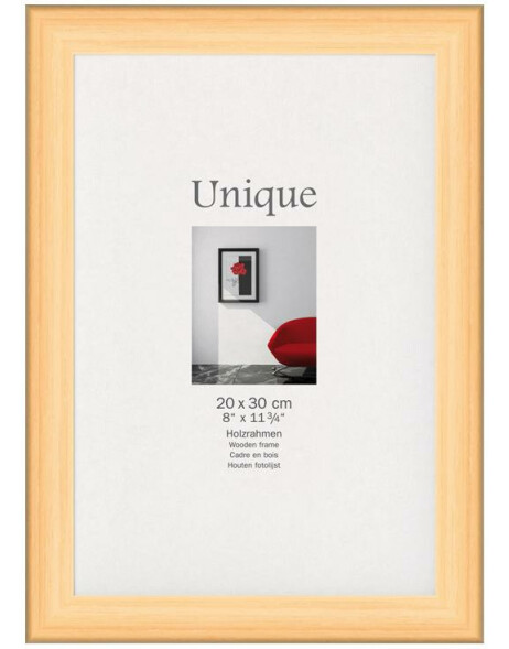 Wooden picture frame UNIQUE 4 - nature, 20x30 cm