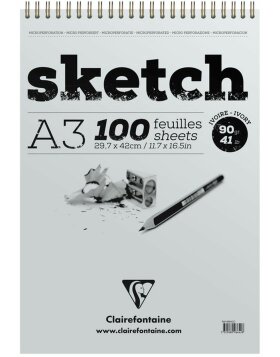 Papel Sketchpad SKETCH, DIN A3 29,7x42cm, 100 hojas, 90g