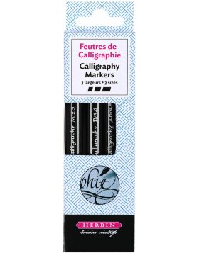 3 Calligraphy felt-tip pens black