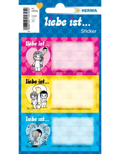 Liebe ist ... Label stickers - 2 sheets