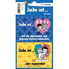 Liebe ist ... stickers with sayings - 2 sheets