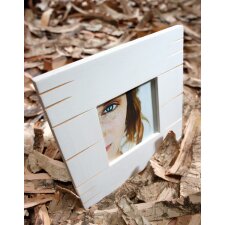 Portafoto in legno Cavan 13x18 cm bianco