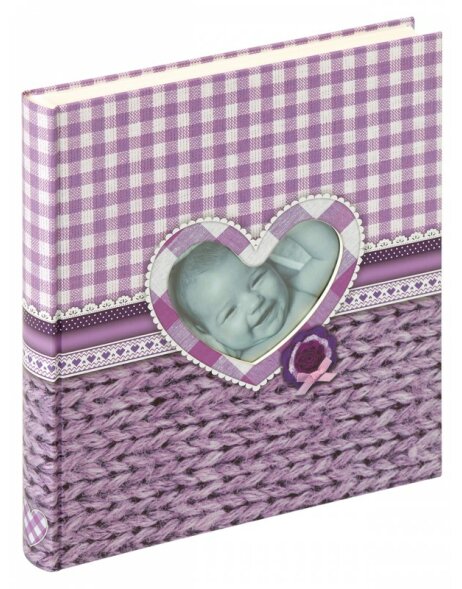 Baby album happy heart purple
