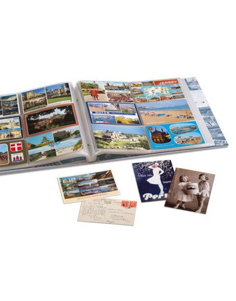 Postcard album with 50 sleeves for 12 postcards each, B-design