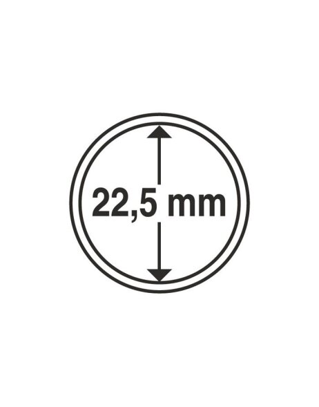 Kapsuły na monety średnica wewnętrzna 22,5 mm