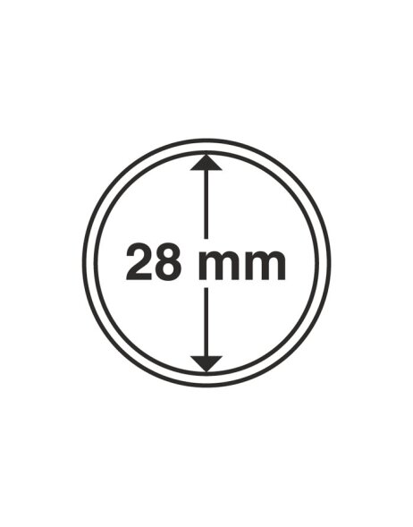 Średnica wewnętrzna kapsuły na monety 28 mm