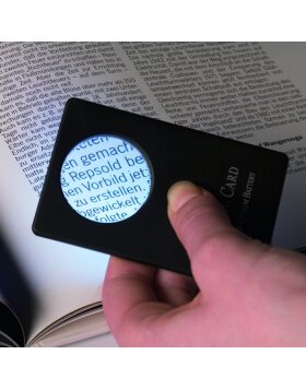 Cheque card magnifier, 3x magnification, incl. white LED lamp