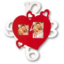 Photo Wall Clock Love Time 2 pictures 46x52 cm