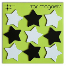 Vinyl Magnets STARS black 9 pieces