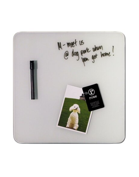 38x38 cm magnetic glass panel DRY ERASE in white