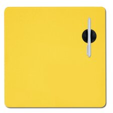 droog wismagneet glasbord 38x38 cm geel