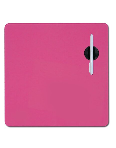 DRY ERASE pink glass magnetic board 38x38 cm
