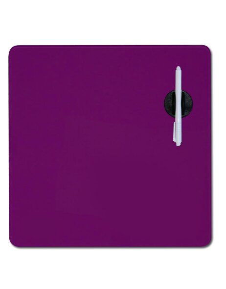 fioletowa szklana tablica magnetyczna DRY ERASE 38x38 cm
