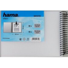 Hama Album à spirales Flair blanc 22x15 cm 40 pages blanches
