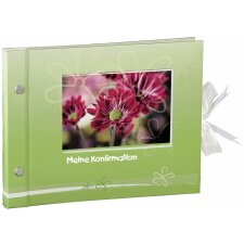 Schraubalbum Konfirmation Blume grün 22,5x17 cm