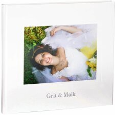 HNFD Hochzeitsgästebuch KOLARA mit Prägung und Bild 23x25 cm 176 weiße Seiten