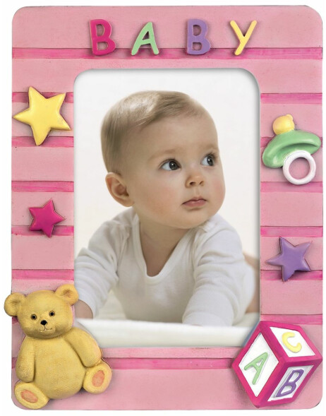 Baby Portraitrahmen BABY GIRL rosa 10x15 cm