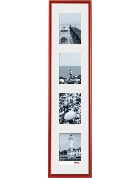 Malaga Plastic Frame Gallery, 4 x 13 x 18 cm, 21 x 95 cm, red