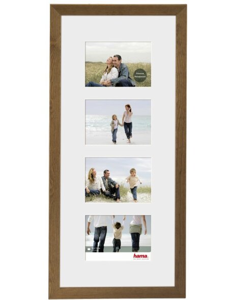 wooden gallery frame Riga 4 pictures 10x15 cm brown