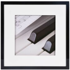 Cadre en bois Piano 30x30 cm noir effet 3D