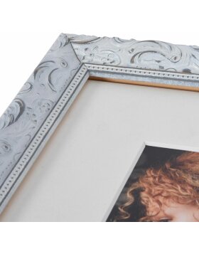 Henzo Holz-Bilderrahmen Chic Baroque weiß 13x18 cm mit Passepartout 10x15 cm