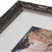 Szykowna barokowa ramka na zdjęcia 18x24 cm ciemnoszara