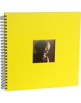 HNFD Spiralalbum Khari soleilgelb gerippt 33x33 cm 50 schwarze Seiten