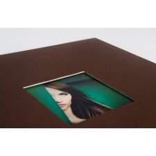HNFD Spiralalbum Khari chocolate gerippt 33x33 cm 50 schwarze Seiten