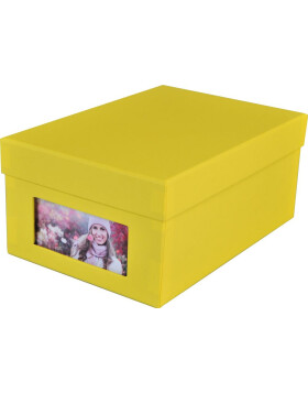 HNFD caja de fotos Kandra soleil amarillo acanalado 700 fotos 10x15 cm