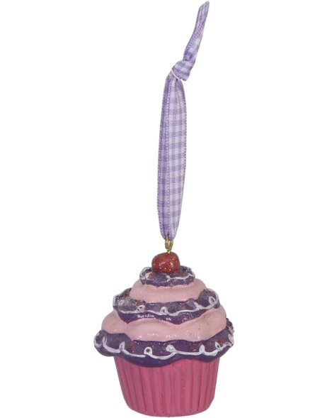 Decoration pendant Cupcake purple &Oslash; 5x7 cm
