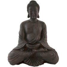 Figura di Buddha seduto, tinta unita, 31x41 cm Grigio scuro