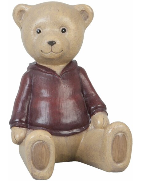 Decoraci&oacute;n figura oso sentado rojo 8x6x9 cm