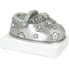 Decorative figure baby shoes with flowers 5x5x4 cm