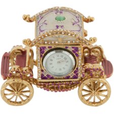 Boîte à bijoux Carrosse avec horloge 6x8 cm