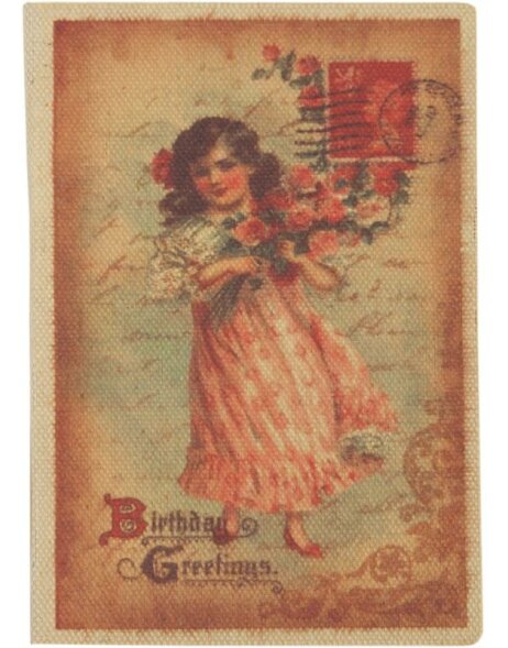 Geburtstagskarte Blumenm&auml;dchen 12,5x17,5 cm