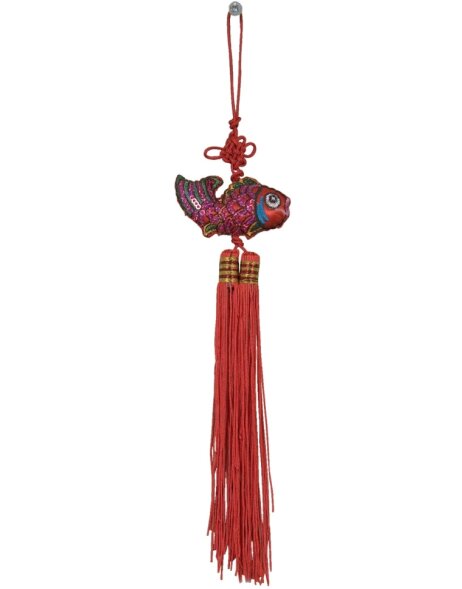 funny trailer fish with tassels 32 cm red