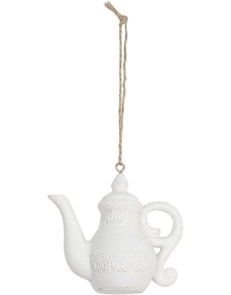 Decorative pendant teapot 5x10x8 cm white